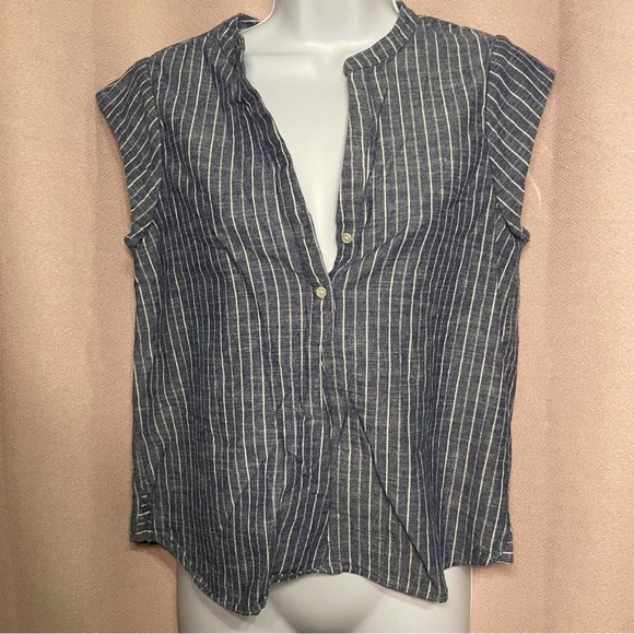 Joie Tops - Joie Black and White Button Down Cap Sleeve Top